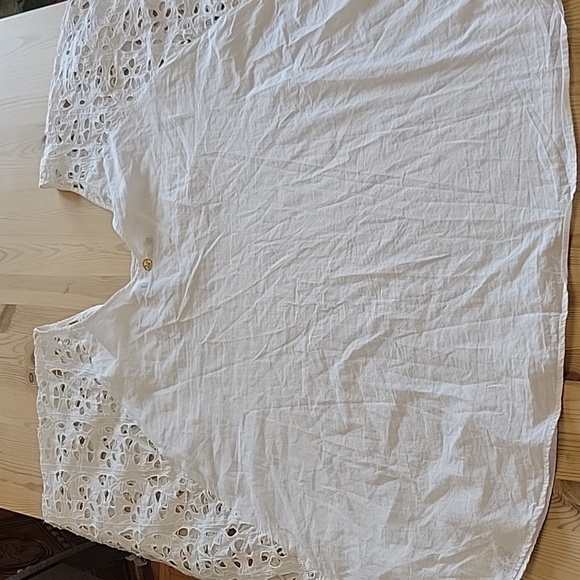VIX Paula Hermanny White Eyelet Embroidered Cotton Swim Cover-Up M - Picture 3 of 9